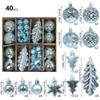40PCS Assorted Pattern Christmas Ball Set Mixed Size Assorted Christmas Balls  Gift