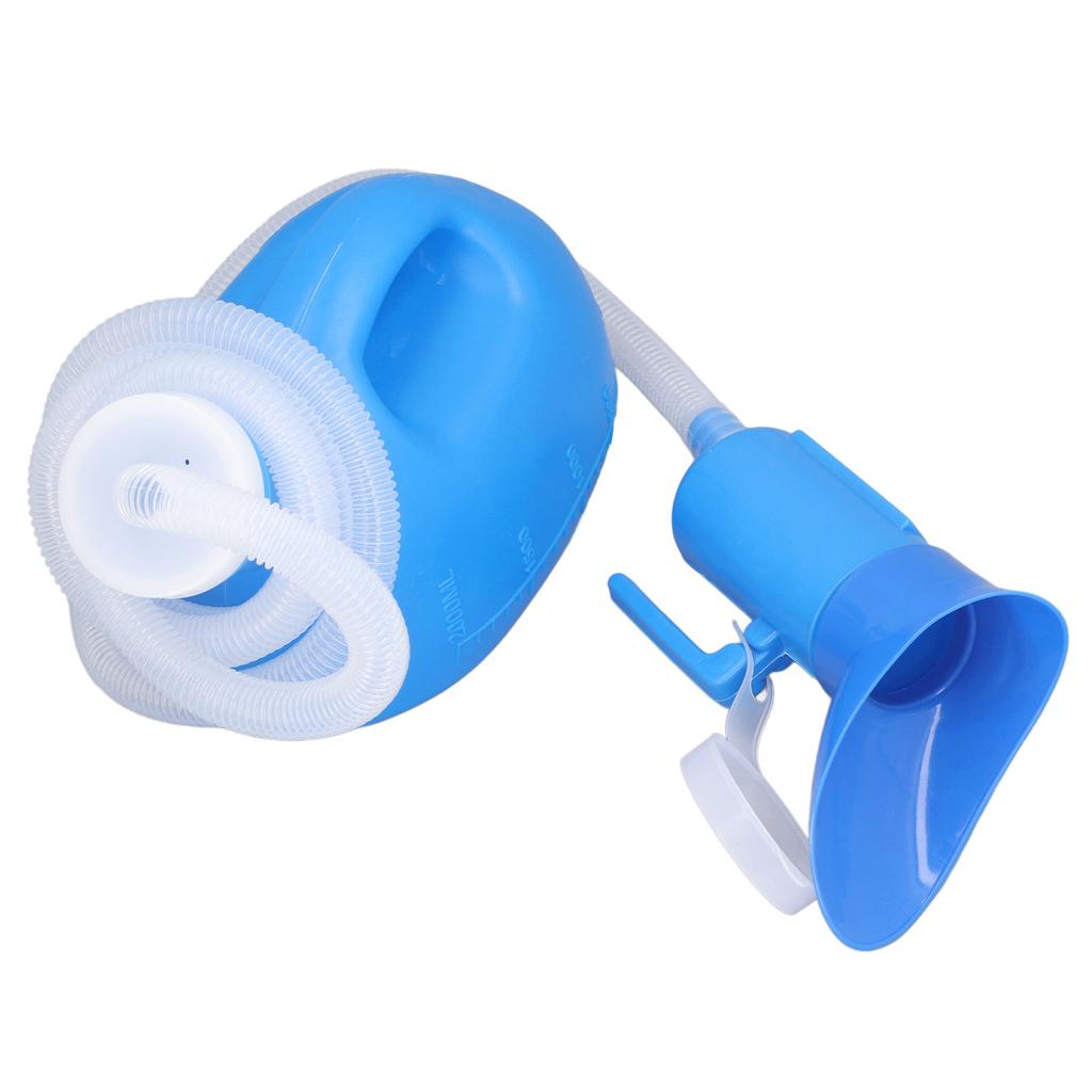 Male Urine Bottle 2000ml Ergonomic Large Opening Strong Plastic Large Pee Bottle with Long Hose for