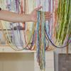 100*200cm String Sheer Curtains for Living Room Hanging Tassel Stripe Curtain Polyester Panel Room Divider Line Curtain