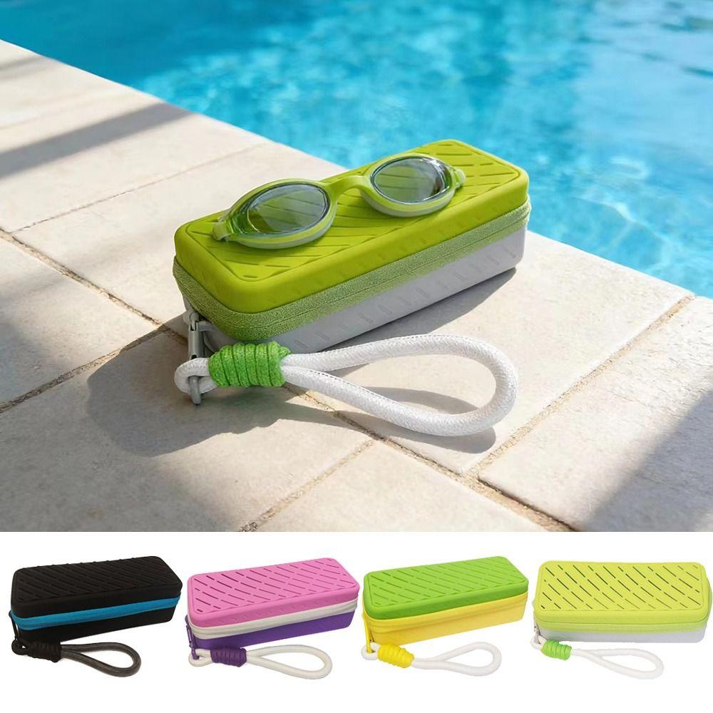 Breathable Silicone Swim Goggle Case Large Capacity Swimming Goggle Protective Pouch For Backpack