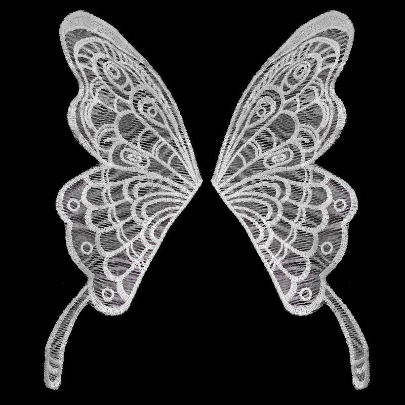 Кружевная сетчатая вышивка бабочка наклейка Бежевый к цветам прозрачная сетчатая основа вышивка DIY кружевные аксессуары симметричные цветочные детали