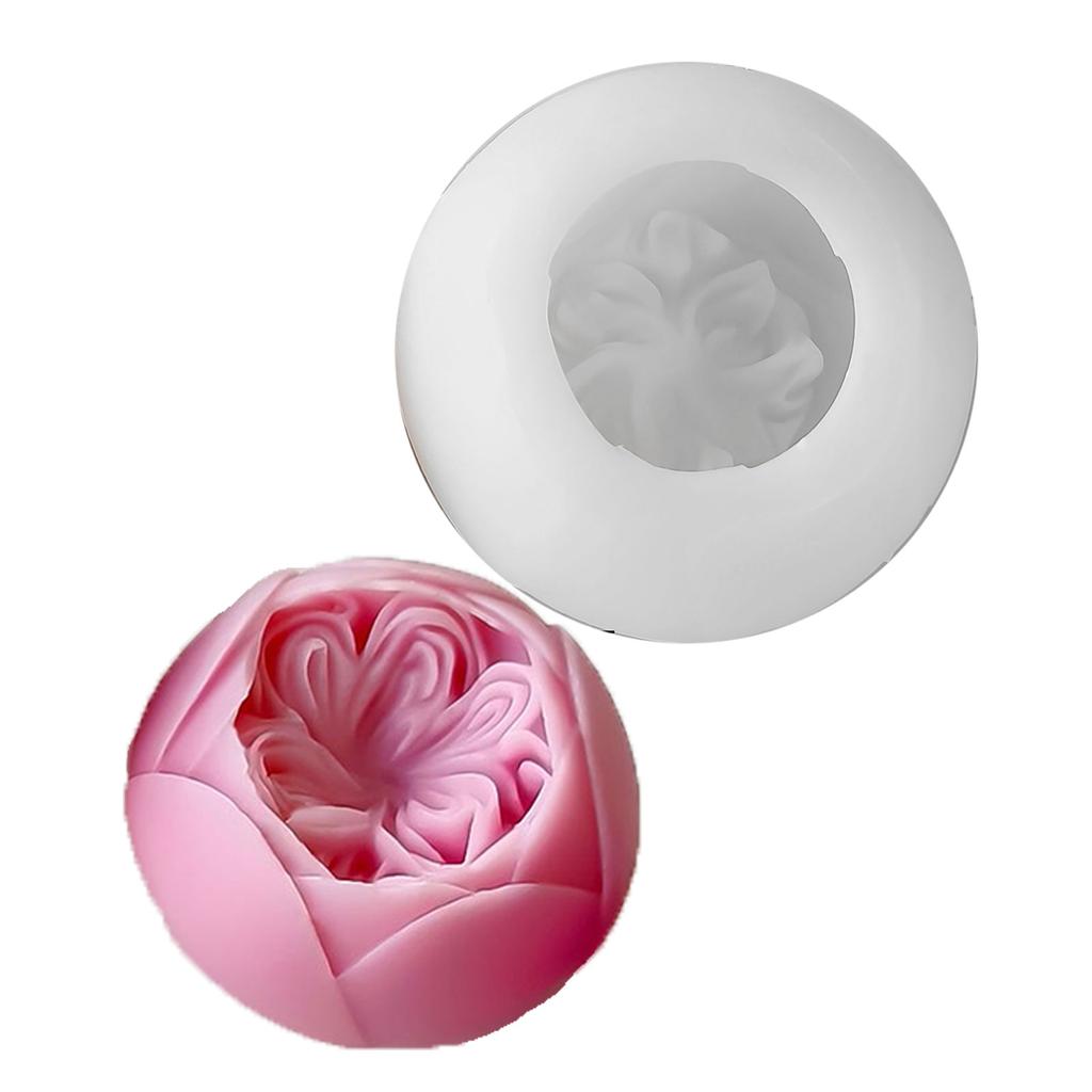 Creative Silicone Candle Mold 3D Rose Flower Shape Ornament Moulds Silicone Craft Molds Silicone Texture for Crafting