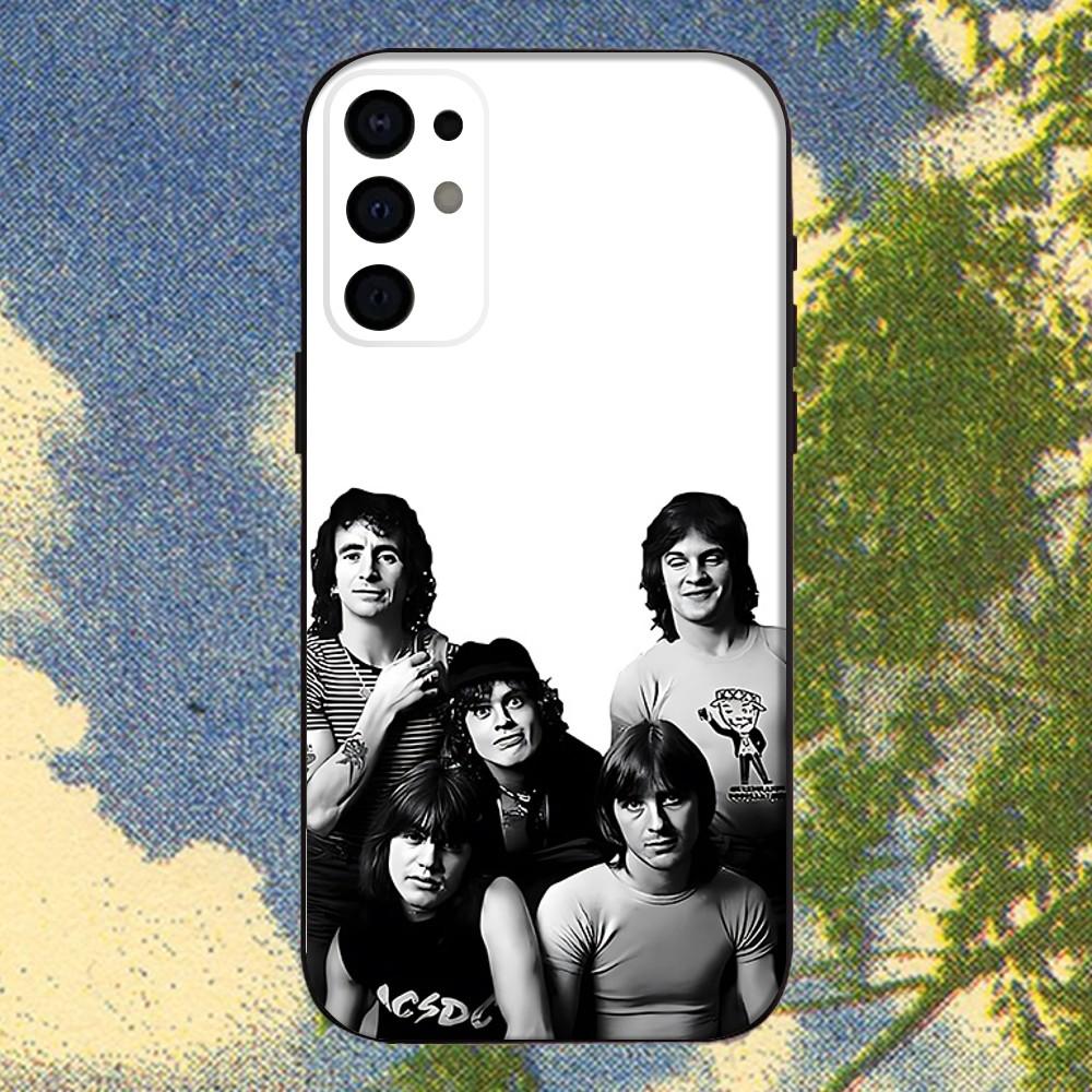 A-AC ROCK D-DC Band1 Phone Case For Samsung S25,S24,S21,S22,S23,S30,Ultra,S20,Plus,Fe,Lite,Note,10,9,5G Black Cover
