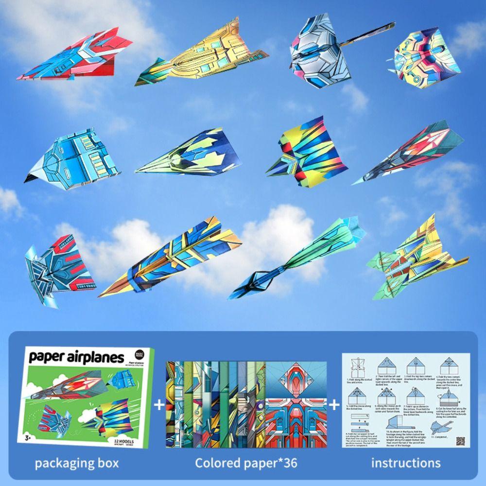 Art Learning Handmade Airplane Origami Montessori Versatile Paper Aircraft Toy Boys Baby Girls