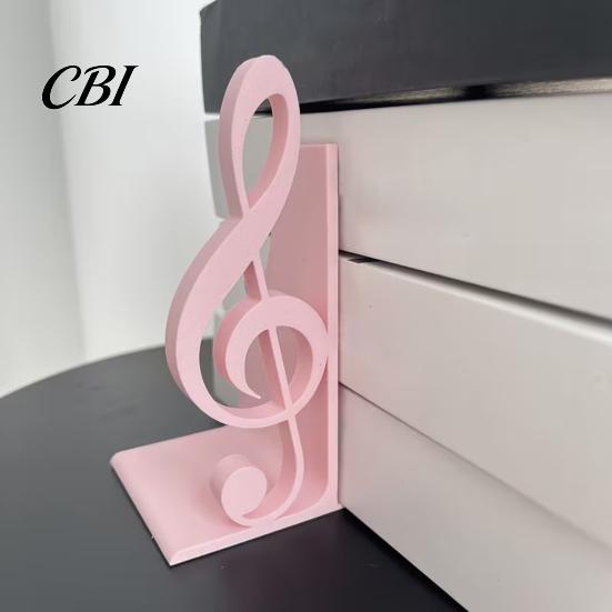 One-Piece 3D Print Sculpture Printed Music Note Bookend, Decorative Shelf Organizer, Modern Desk Decor for Home Musical Book Holder Office Study,