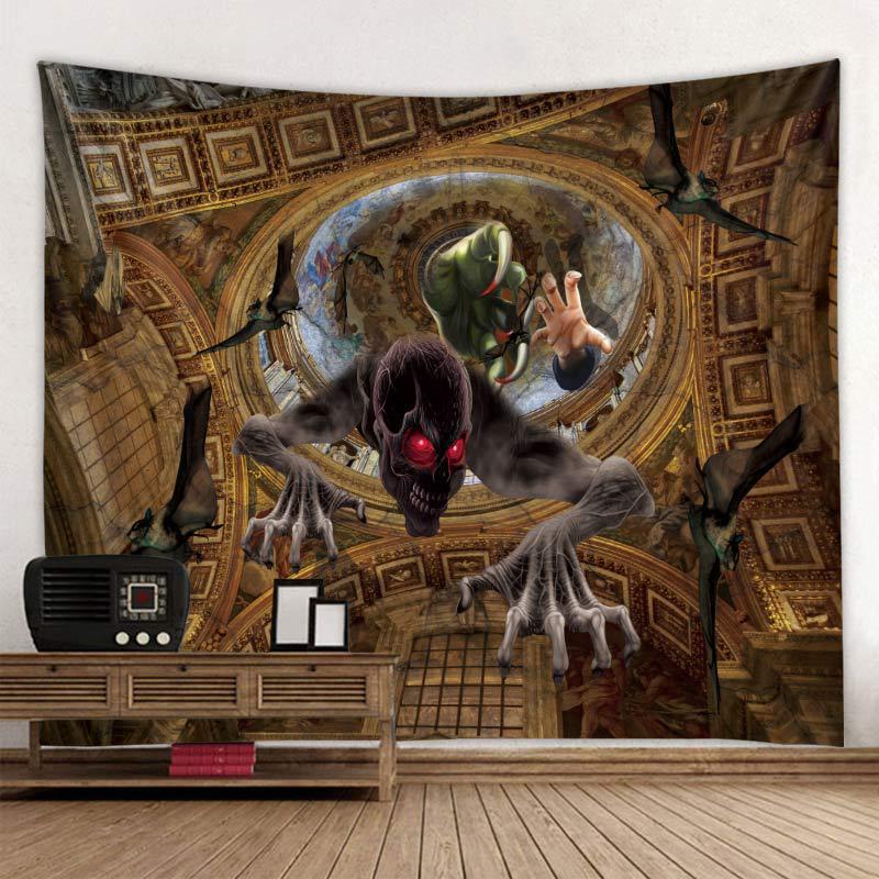 Happy Halloween Tapestry Wall Hanging Home Decor Horror Pumpkin Blanket Witch Aesthetics Living Room Tapestry Decoration