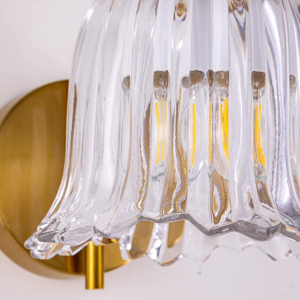 Stylish LED Wall Light with a Nordic Design, This Simple, Glass-backed Wall Lamp Provides Indirect Lighting for Bathrooms, Bedrooms, Dining Rooms,