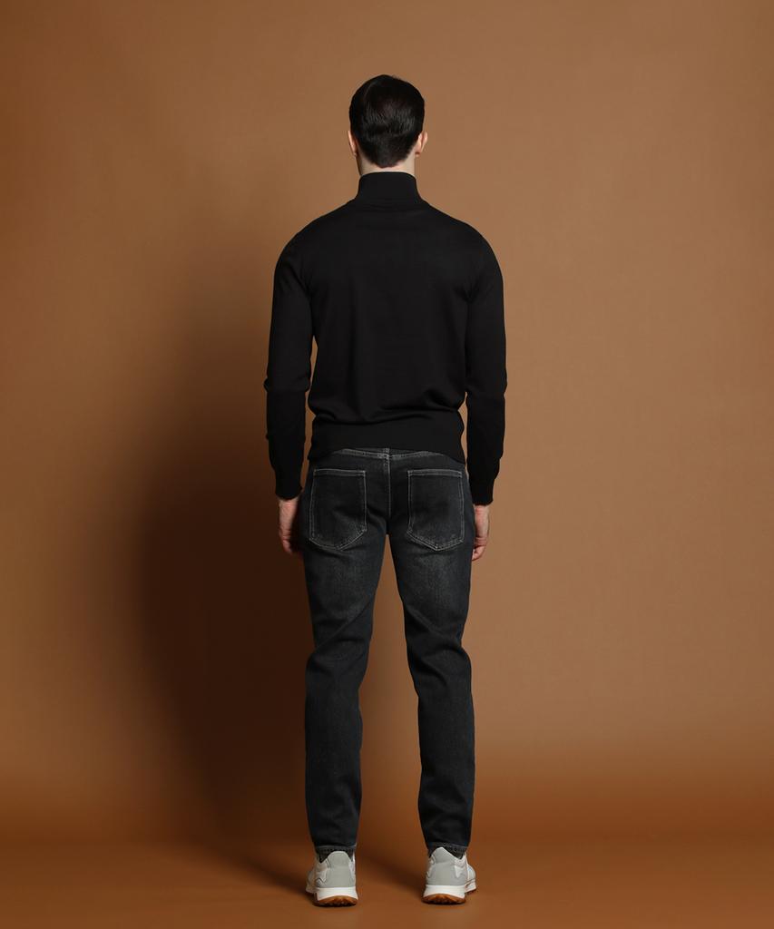PANICALE Black Soft Half-Zip Knit (Type B)