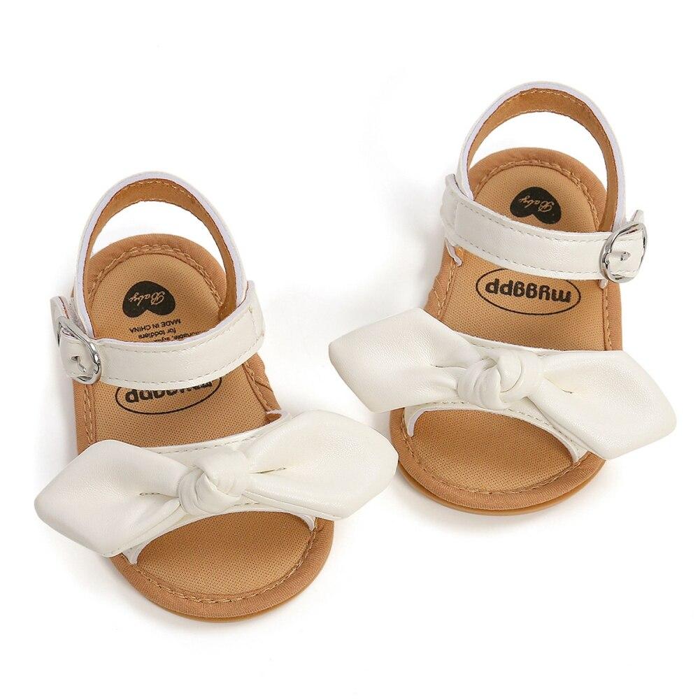 Summer Infant Baby Sandals Shoes PU Leather Bowknot Toddlers Newborn Girls Sandals Kids Girls Flat Footwear 0-18M