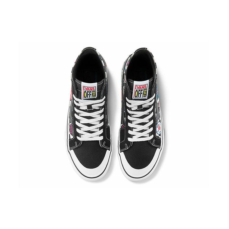 Vans Sk8 Graphic Print Side Stripe High Top Skate Shoes Unisex Sneakers Black VN0A3MV13P0