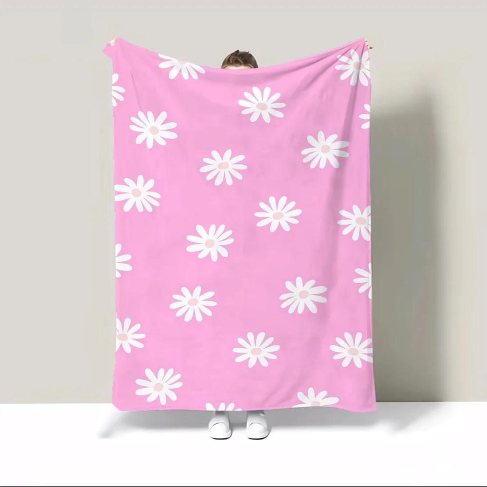 Cute Flowers Microfiber Blanket Oversized 200x300 Personalized Blanket Sofa Winter Home and Decoration Luxury Blankets Bed Throw