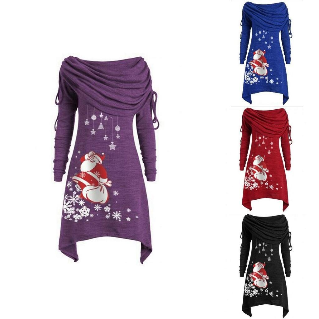 Stylish Ladies Christmas Santa Claus Sweater Jumper With Cozy Long Sleeve Design