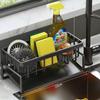 Adjustable Self-draining Sink Shelf Stainless Steel Drain Rack Sink Organizer Auto Drain Tray  Soap