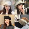 British Wool Felt Korean Beaded Retro Beret for Women - Autumn/Winter Socialite Painter Trend