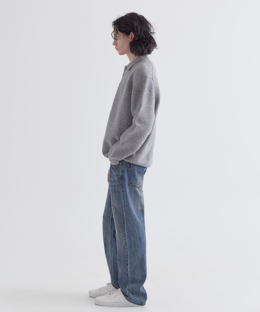 EZIO Natural Button Collar Knit_Melange Gray