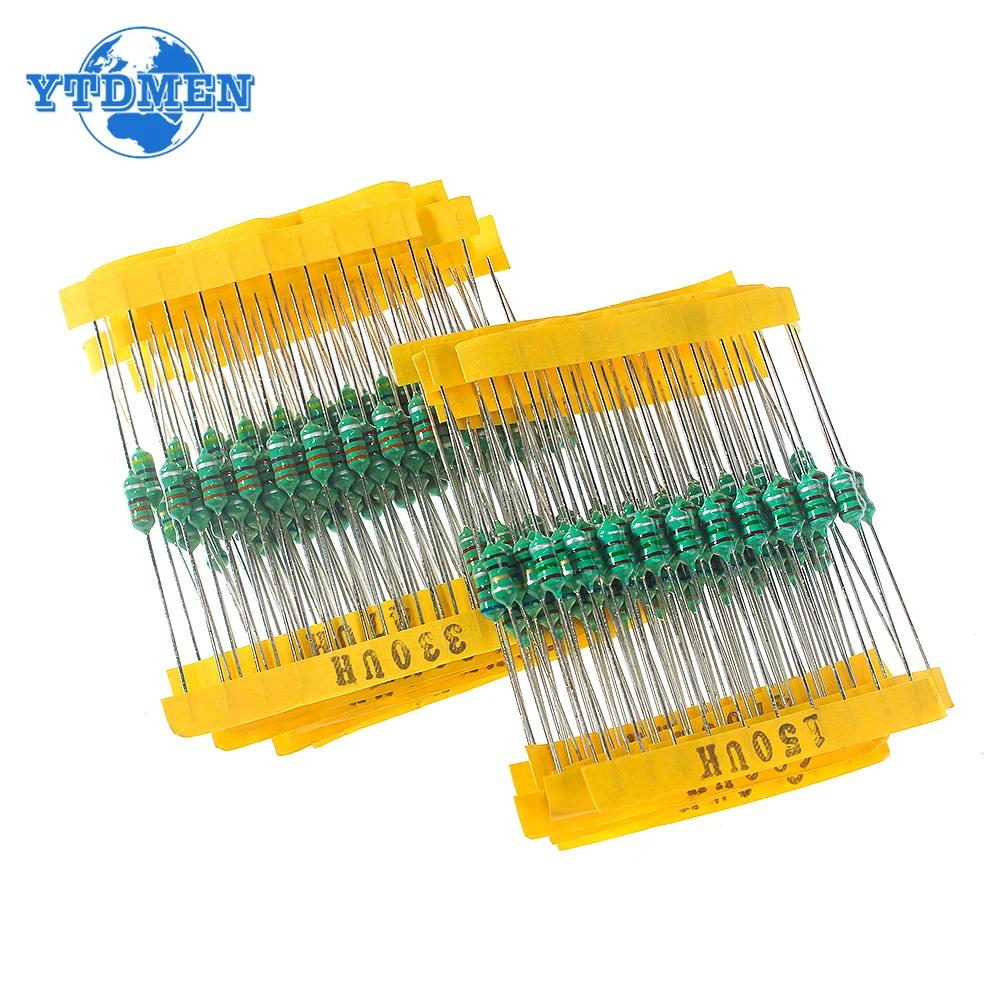 Набор индуктивностей 0410 200 шт. 1 мкГн-4,7 мГн 0,5 Вт Индуктивность с цветовой маркировкой 1 мкГн 2,2 мкГн 4,7 мкГн 6,8 мкГн 47 мкГн 220 мкГн 1 мГн 20 номиналов индуктивностей