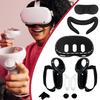 Набор силиконовых чехлов 10 в 1: Защитный корпус для VR-гарнитуры, Чехол-рукоятка для контроллера, Защитная крышка для линз, Накладка на лицо для VR-гарнитуры Meta Quest 3