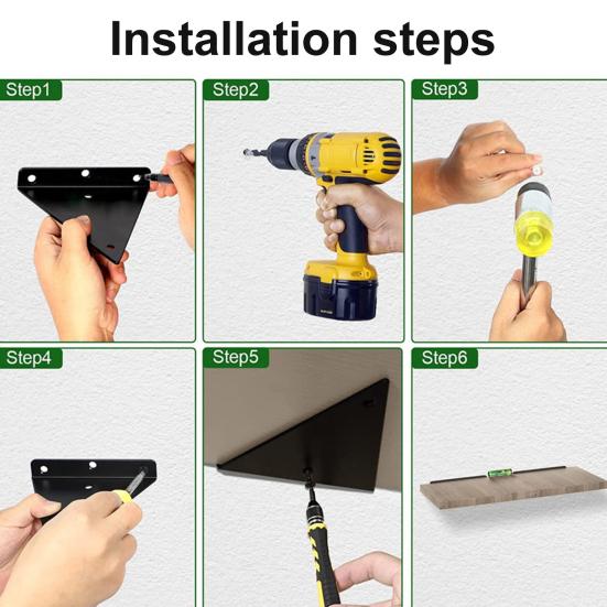 1 комплект скрытого кронштейна для полки, прочный подшипник, прочный треугольный настенный кронштейн для дома