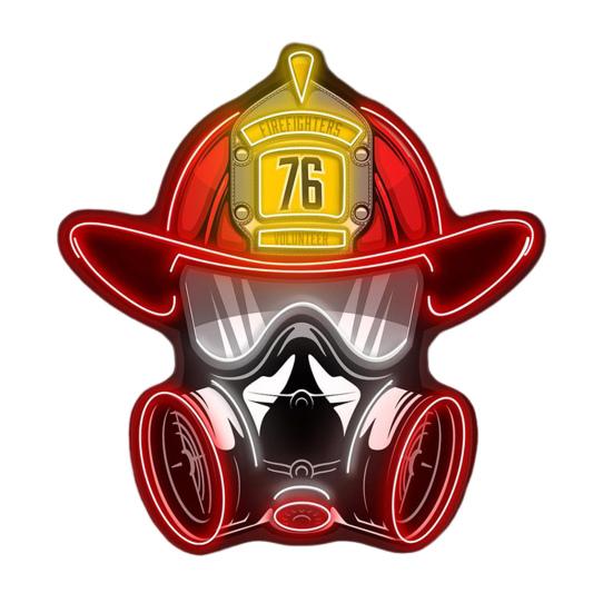 Firefighter Helmet Neon Light Sign USB Powered Dimmable LED Acrylic Helmet Lamp with On/Off Switch Firefighter Hero Wall Decoration