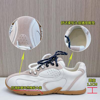 Женские туфли из натуральной кожи Forrest Gump, весна 2025, новая коллекция, женские ретро спортивные туфли, женские повседневные универсальные папины кроссовки, женские плоские туфли