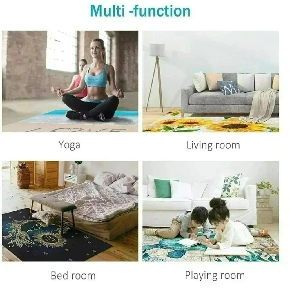 2D Jungle Gorilla Round Rug Poly Forest Tunnel Gorilla Circular Rug Fantasy Wildlife Decor Non-Slip Floor Mat for Living Room