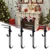 Christmas Stocking Hook Heavy-duty Metal Hook Mantel Stocking Holder Adjustable Xmas Garland Hook for Home Mantel Party Decoration