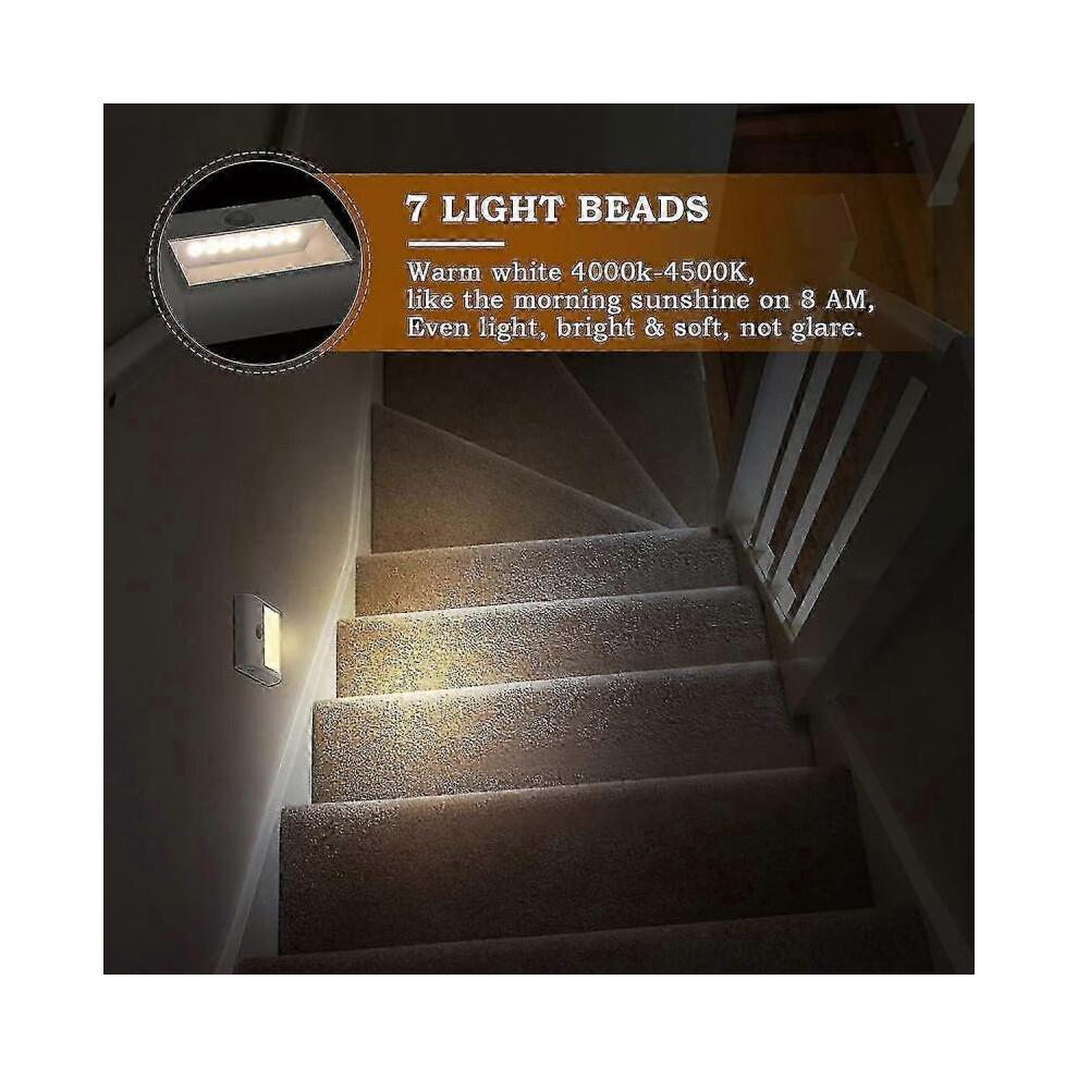 [2 Pack] Night Light with Motion Sensor Closet Lamp with 3 Lighting Modes (auto/on/off) for Stairs, Hallway, Wardrobe, Warm White [energy Class A++]