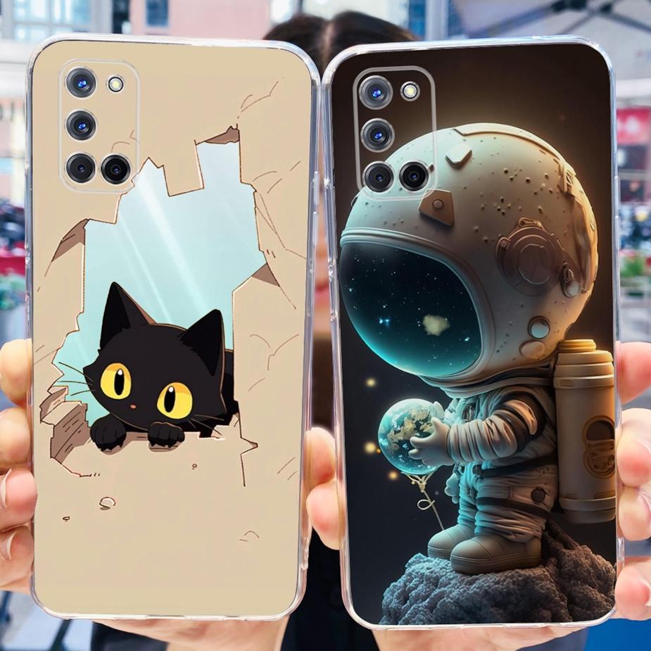 Чехол для Oppo A52 A72 A92 Милый Модный Расписной Чехол Прозрачные Силиконовые Чехлы для Телефона Для Oppo A72 A 52 92 OppoA52 OppoA72 Мягкие Fundas