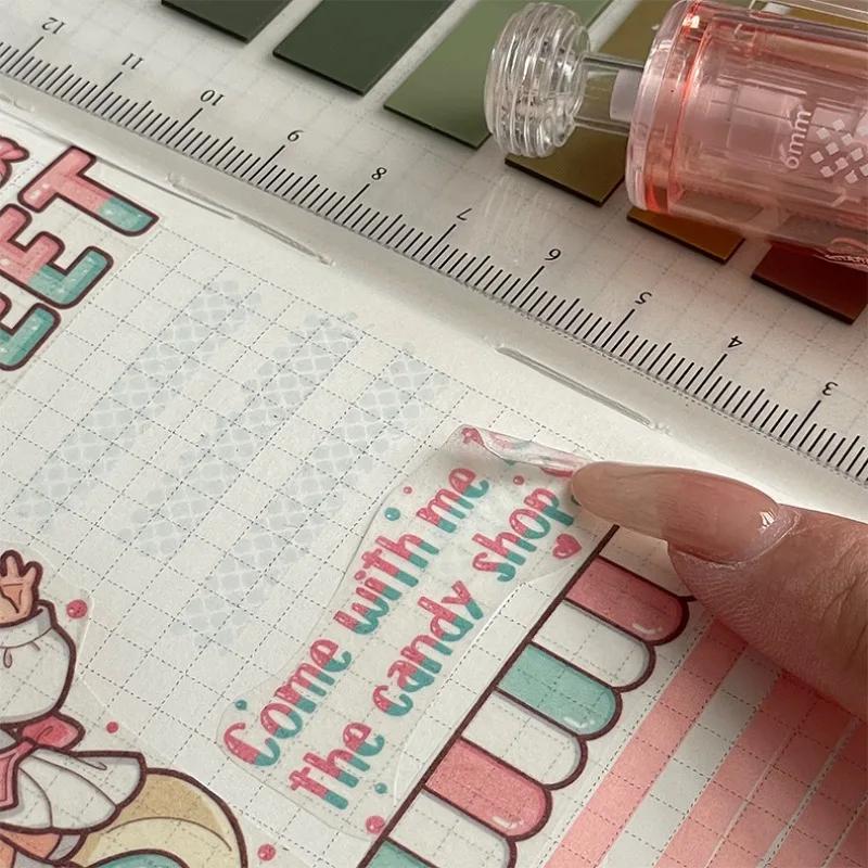 Креативный дизайн Стираемая двухсторонняя клейкая лента Ручка Стиль Простота Однотонная цветная точечная клейкая лента Стираемая декоративная лента для скрапбукинга Журнал