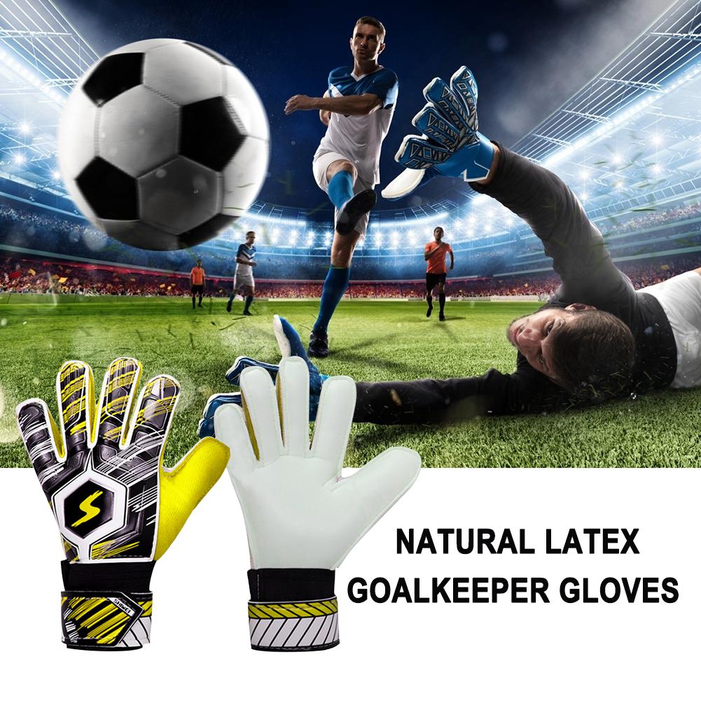 Goalie Gloves Latex Soccer Goalie Goalkeeper Gloves Anti-slip Thicken Football Glove Finger Protection Gloves Soccer Equipment