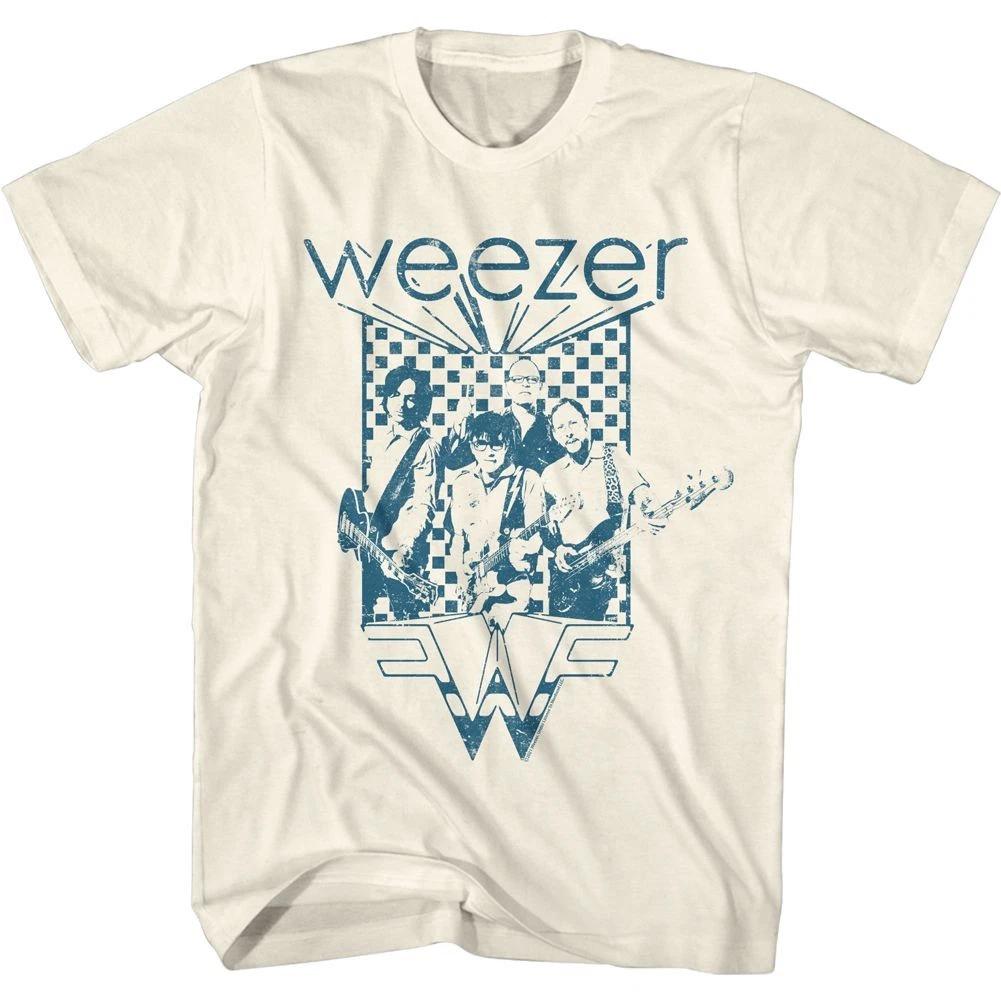 Weezer Синяя Клетчатая Коробка Натуральная Альтернативная Рок-музыка Группа Детская Футболка