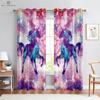 Unicorn Rainbow Print Curtains for Children, Bedroom, Living Room, Kitchen, Home Decoration, Can Be Customized