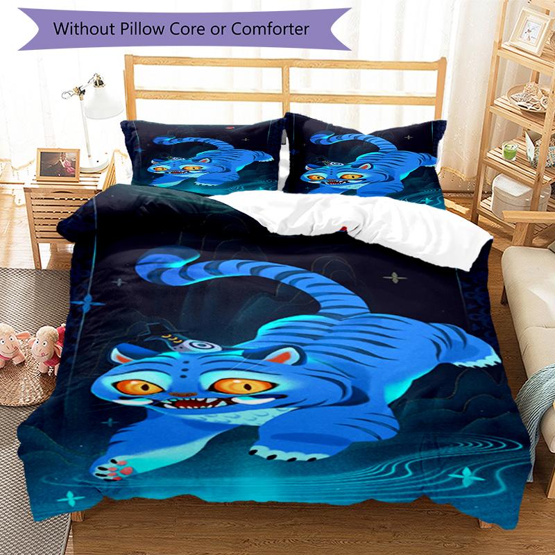 3pcs KPop Demon Hunters Bedding Set Duvet Cover Closure Includes 1 Duvet Cover & 2 Pillowcases, Soft and Comfortable for All Seasons.