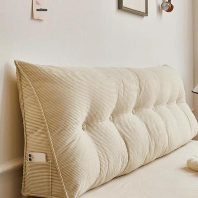 2025 Большой треугольный прикроватный валик - Подушка-спинка для мобильного использования, в стиле татами, мягкий, съемный и моющийся для спальни или дивана