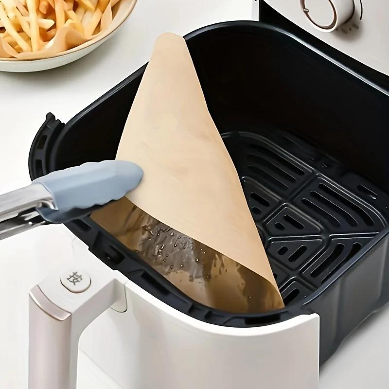Вкладыши для аэрофритюрницы, Бумажные листы с антипригарным покрытием для выпечки, жарки и микроволновой печи-Легкая очистка, Отдельные листы для более здорового приготовления