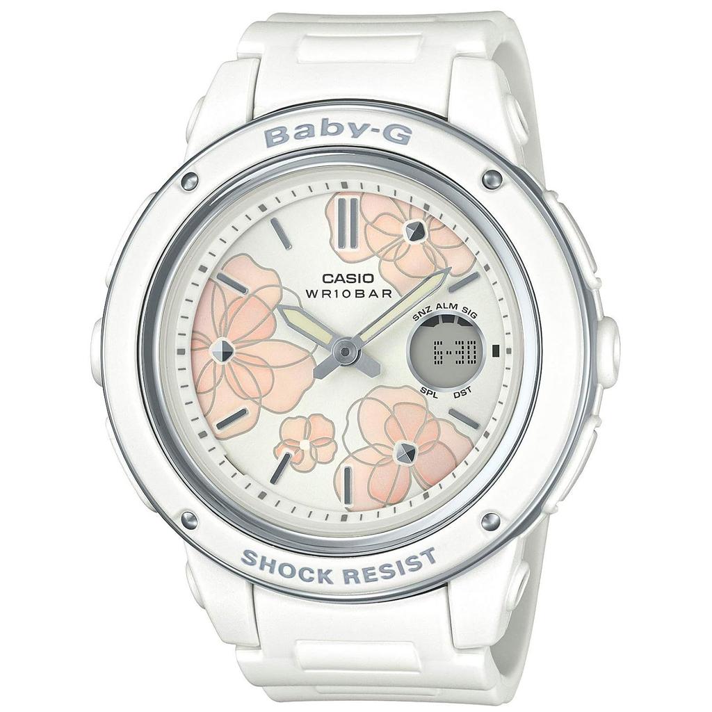 Женские наручные часы Casio Baby-G Серия с цветочным циферблатом BGA-150FL-7AJF Белые