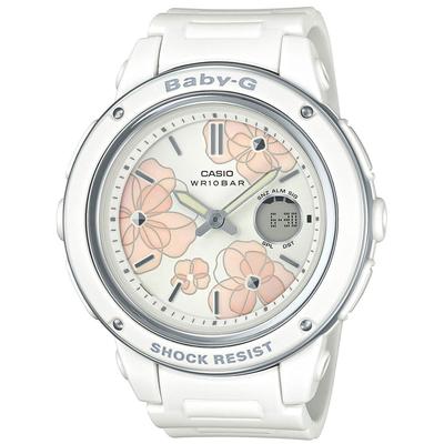 Женские наручные часы Casio Baby-G Серия с цветочным циферблатом BGA-150FL-7AJF Белые