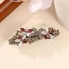 Элегантная ретро хрустальная заколка-автомат женская новая заколка для хвостика с цветком головной убор заколка для волос горизонтальная заколка