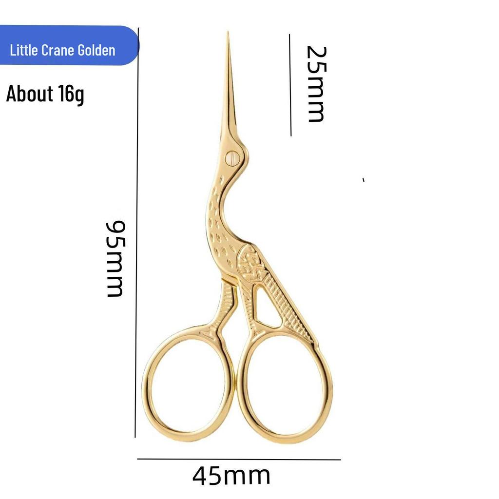 Ножницы для вышивания крестиком «Золотой журавль» в стиле ретро - Титановый инструмент для красоты и рукоделия