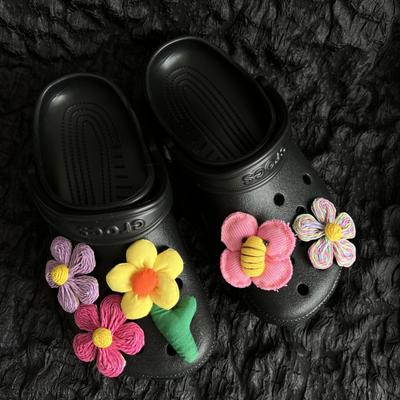 Свежие, розовые цветы, аксессуары для обуви с отверстиями, аксессуары для пряжек для обуви с цветами, цветы для обуви, своими руками, съемные, декоративные аксессуары для тапочек