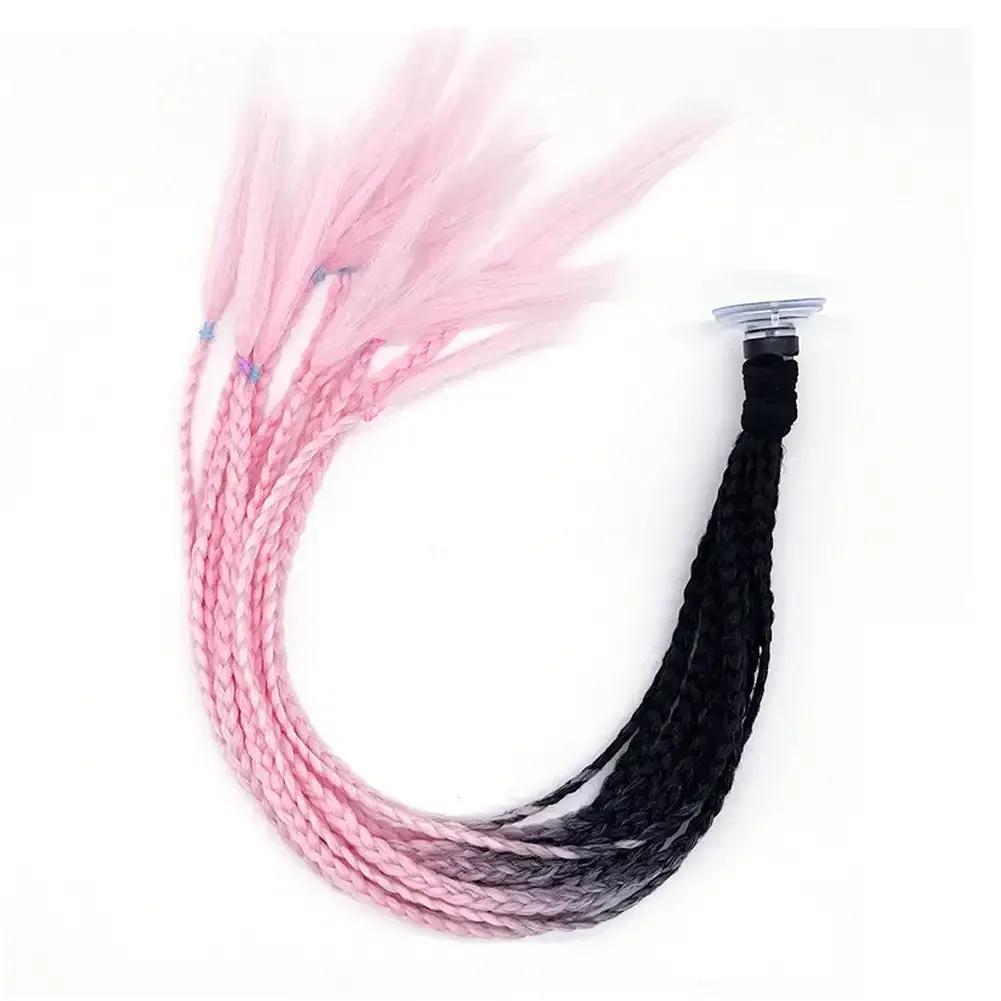 Дреды для шлема, косички для мотоцикла, грязная косичка, градиентная синтетическая косичка с присоской