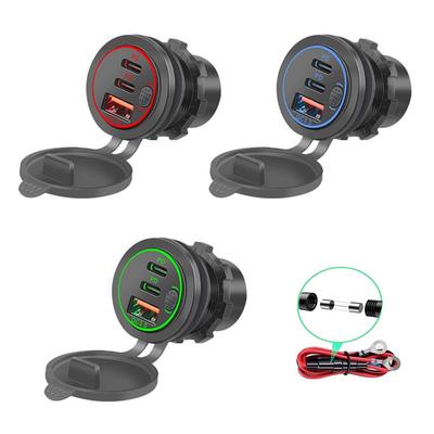 12 В USB C розетка двойная 20 Вт PD Тип C 18 Вт QC 3,0 USB-порт автомобильное зарядное устройство с кнопочным переключателем для автомобиля RV Лодка Морской грузовик