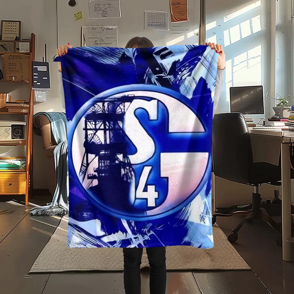 1PC Schalke 04 Print Flannel Blanket, High quality Comfortable for All Seasons, Home Decor, Warmth and Comfort, Perfect for Christmas Gifts147