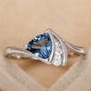Кольцо Sterling Blue Cubic Zirconia для женщин, высококачественные обручальные кольца, подарок на годовщину