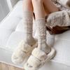 Women Girls Knee High Long Socks Thick Winter Warm Cotton Cable Knit Stockings