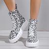 Fashion European and American Short Boots 2024 Autumn and Winter New Design Sense Versatile Leopard Print Women's Shoes Large 36-43 Traf