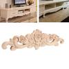 Flower Shape Wood Carved Onlay Furniture Applique Vintage Unpainted Decoration