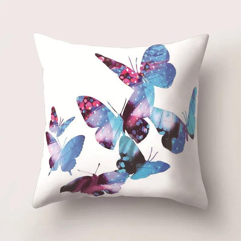 Colorful Butterfly Pillowcase Car Ornaments Office Living Room Sofa Home Pillowcase