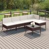 Day and Night - Day and Night Garden Furniture Set 6 Pieces and Brown Synthetic Rattan Cushions