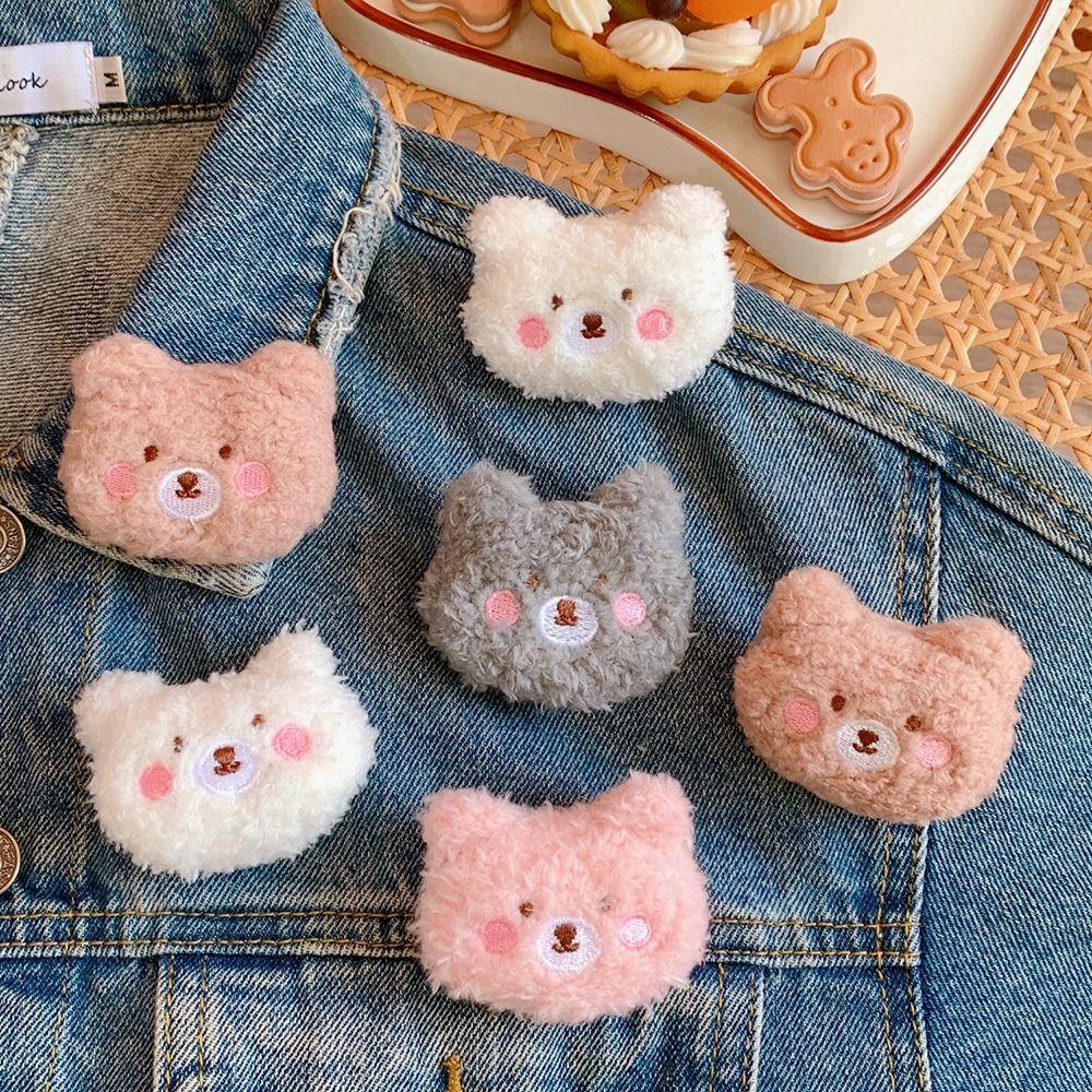 Cute Plush Bear Brooch Soft Clothes Badge DIY Decoration Accessories Animal Brooches  Girl